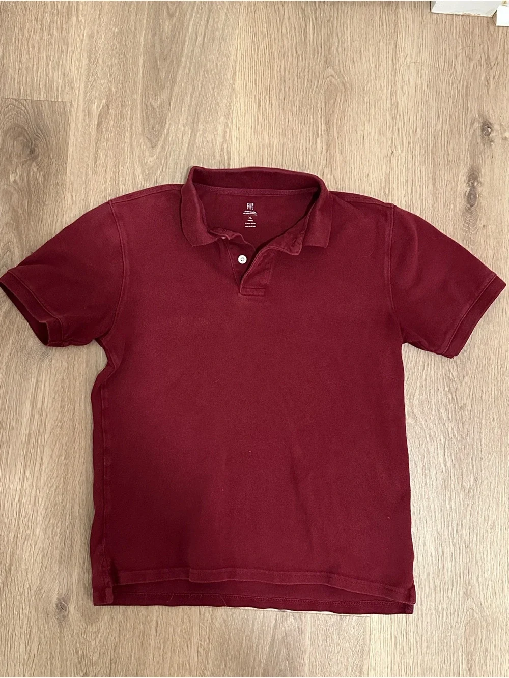 GAP Boys Burgundy Short Sleeve Polo